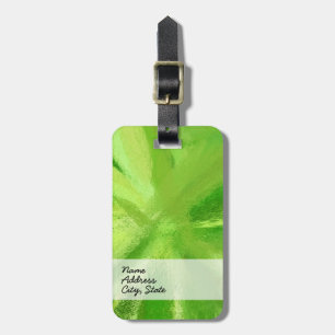 Étiquette À Bagage Peinture Abstraite   Retro Green 5
