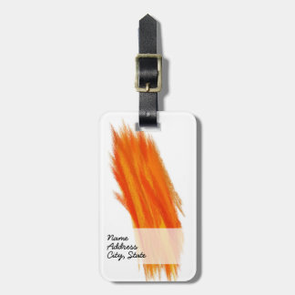 Étiquette À Bagage Peinture Abstraite | Retro Orange 2