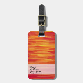 Étiquette À Bagage Peinture Abstraite | Retro Orange 7