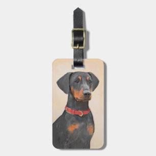 Étiquette À Bagage Peinture allemande Pinscher peinture art animal or