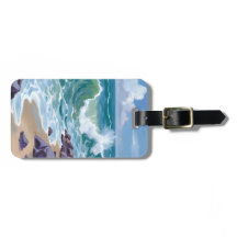 Peinture aquarelle des vagues de l'océan bleu