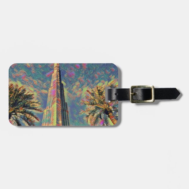 Étiquette À Bagage Peinture de Burj Khalifa (Devant horizontal)