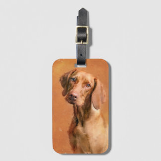 Étiquette À Bagage Peinture de Chien de Vizsla en Hongrie