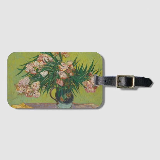 Étiquette À Bagage Peinture de fleurs d'oléandre par Vincent Van Gogh (Devant Horizontal)