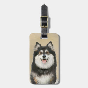 Étiquette À Bagage Peinture de Lapphund finnois - Art original de chi