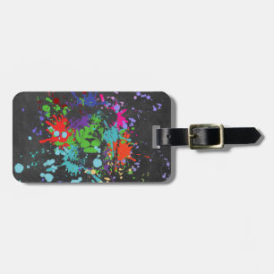 Étiquette À Bagage Peinture de Lion colorée Splash artistique