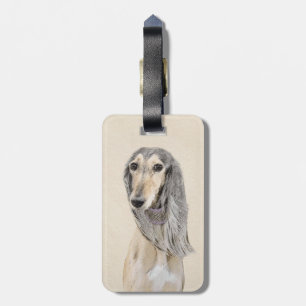 Étiquette À Bagage Peinture de Saluki (Faune) - Cute Original Chien A