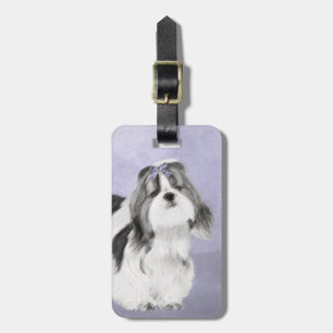Étiquette À Bagage Peinture de Shih Tzu - Art original de chien migno