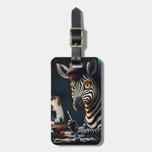 Étiquette À Bagage Peinture de visage de zèbre mignon fantastique