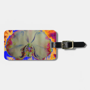 Étiquette À Bagage Peinture d'orchidée aquarelle abstraite boho éléga