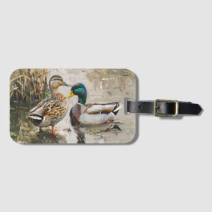 Étiquette À Bagage Peinture faunique de canard et de colard