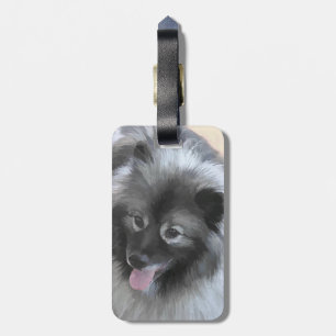 Étiquette À Bagage Peinture Keeshond Bailey - Cute Original Chien Art