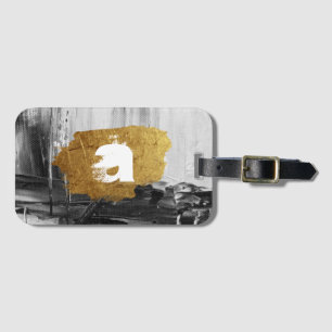 Étiquette À Bagage Peinture noire blanche avec Monogram Lugga personn