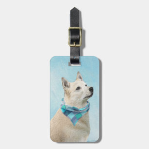 Étiquette À Bagage Peinture norvégienne Buhund - jolie art original c