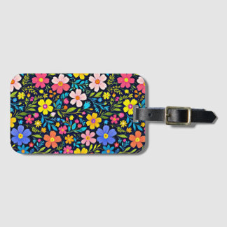 Étiquette À Bagage Peinture numérique florale motif fleurs