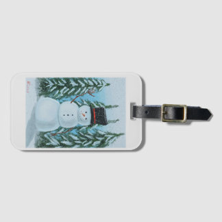 Étiquette À Bagage peinture numérique snowman