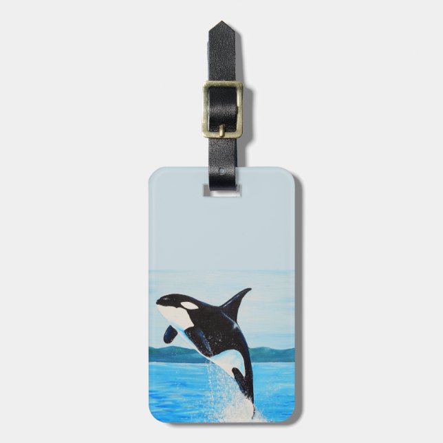 Étiquette À Bagage Peinture Orca (Devant Vertical)