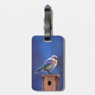 Étiquette À Bagage Peinture pour oiseaux bleus (femelle) - Art origin