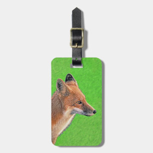 Étiquette À Bagage Peinture Red Fox - Art original de la faune