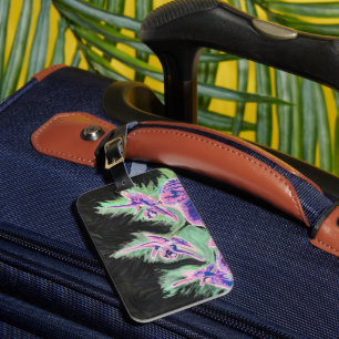 Étiquette À Bagage Peinture sur une orchidée tropicale