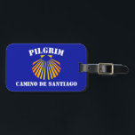 Étiquette À Bagage Pèlerin de Saint-Jacques de Compostelle<br><div class="desc">Symbole de coquille de pétoncle jaune pour votre pèlerinage à Saint Jacques de Compostelle sur le chemin de Saint Jacques</div>