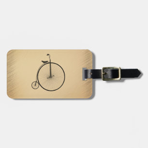 Étiquette À Bagage Péniche-Farthing Antique Bicyclette Rustique à Gra