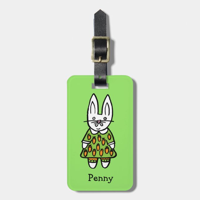 Étiquette À Bagage Penny le lapin personnalisé (Devant Vertical)