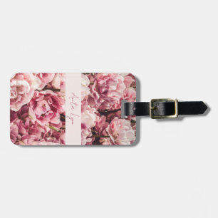 Étiquette À Bagage Peony rose