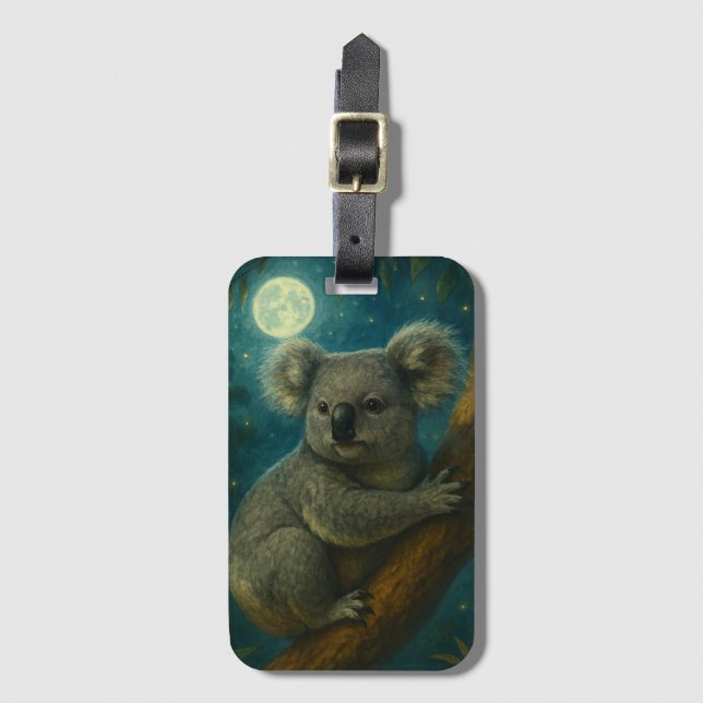 Étiquette À Bagage Perch Koala Lune (Devant Vertical)