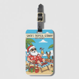 Étiquette À Bagage Père Noël et le trésor tropical des rennes