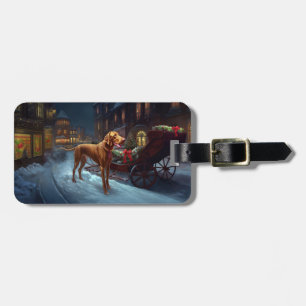 Étiquette À Bagage Période de fêtes de Noël du Vizsla