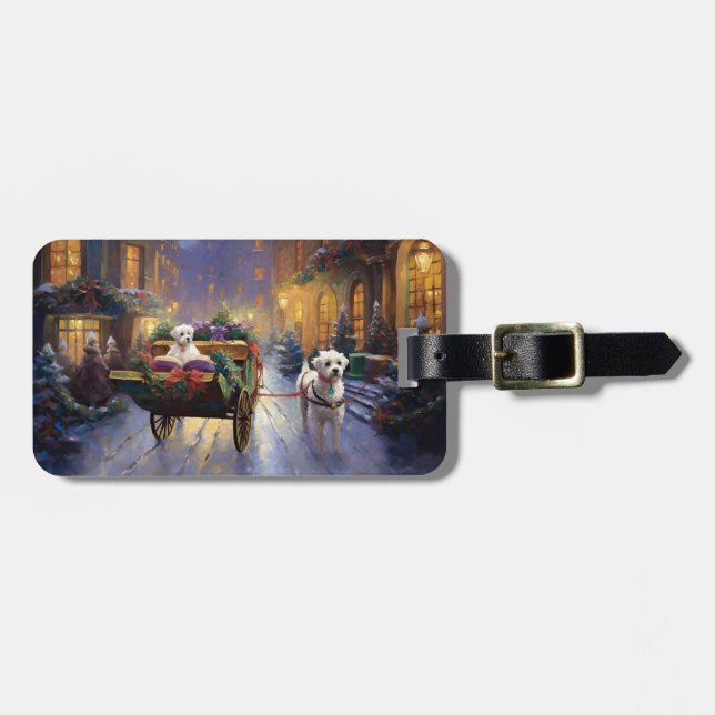 Étiquette À Bagage Période de fêtes de Noël maltaise (Devant horizontal)