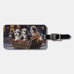 Étiquette À Bagage Période des Fêtes de Noël Havanaise
