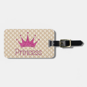 Étiquette À Bagage Perles Chic Charmantes ,Tiare, Princesse,Pailleté