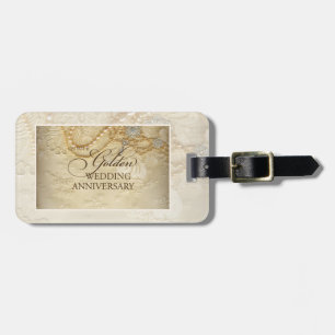 Étiquette À Bagage Perles personnalisables, 50e anniversaire de Maria