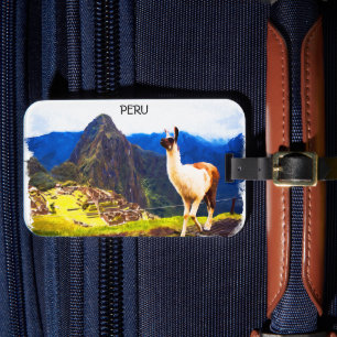 Étiquette À Bagage Pérou Machu Picchu Alpaca