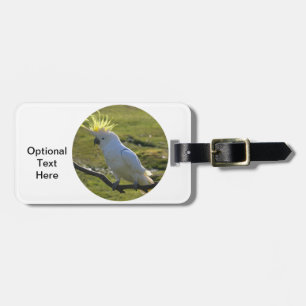 Étiquette À Bagage Perroquet de Cockatoo jaune et blanc