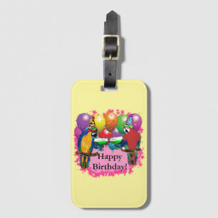 ÉTIQUETTE À BAGAGE PERROQUETS D'ANNIVERSAIRE