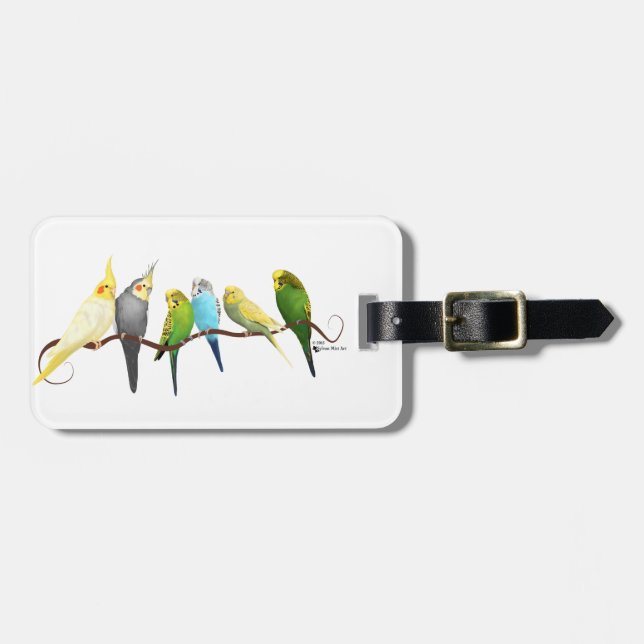 Étiquette À Bagage Perruches et Cockatiels ! (Devant horizontal)