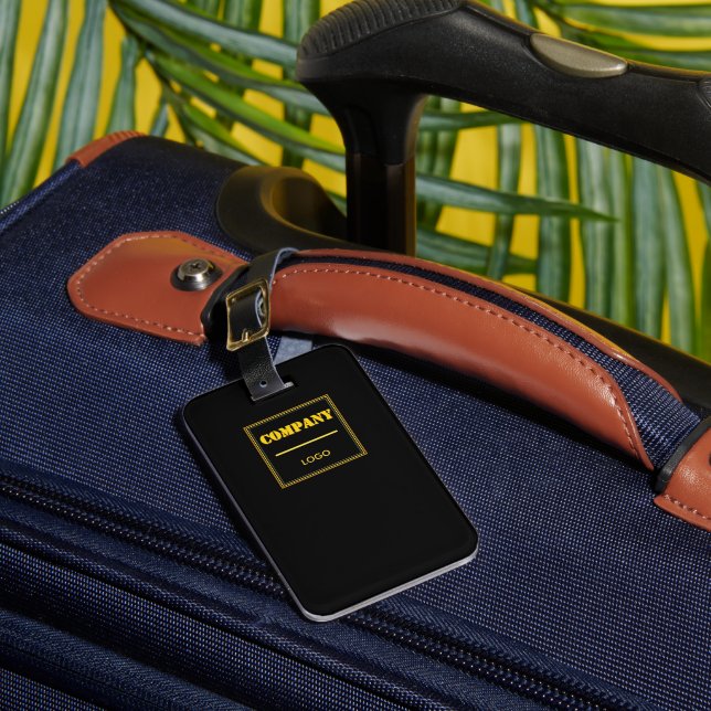 Étiquette À Bagage Personalized Company Black Modern Custom Business (Insitu Rectoal 1)