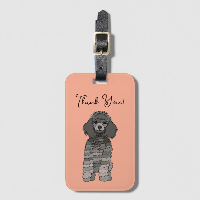 Étiquette À Bagage Personalized Poodle Dog Pet (Devant Vertical)