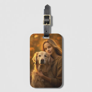Étiquette À Bagage Personnalisé Cute golden chien de récupération