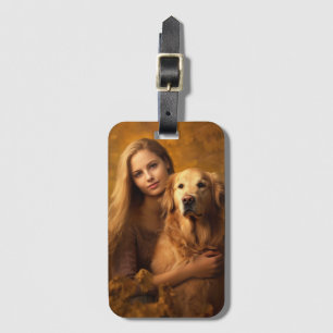 Étiquette À Bagage Personnalisé Cute golden chien de récupération