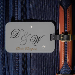 Étiquette À Bagage personnalisé M. & initiales du nom de Mme