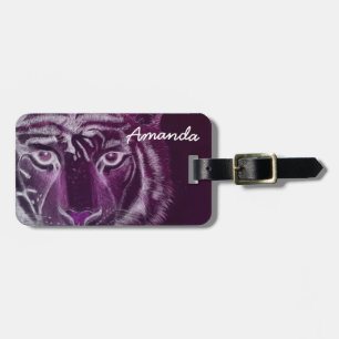 Étiquette À Bagage Personnalisé par le nom Tiger Design