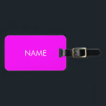 Étiquette À Bagage Personnaliser nom minimaliste magenta blanc<br><div class="desc">Nom de la Personnaliser minimaliste magenta blanc Bagage personnaliser,  personnalisez avec votre nom</div>