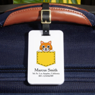 Étiquette À Bagage Personnaliser Pocket Pet Cat Personnaliser