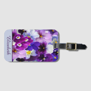Étiquette À Bagage Personnalisez l'étiquette de bagage florale pensée