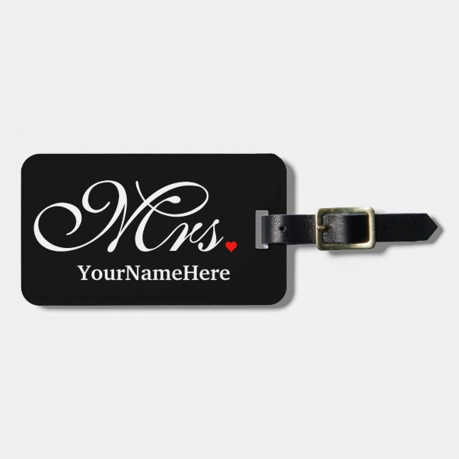 Étiquette À Bagage Personnalité de Mme Wife Bride His Hers Newly Weds (Devant horizontal)