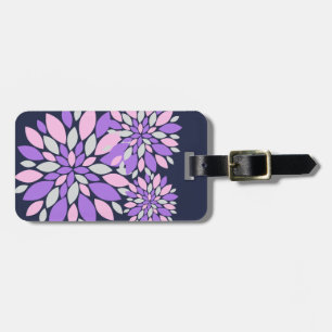 Étiquette À Bagage Pétales Magiques Fleurs violettes
